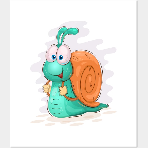 Fast Cartoon Snail. Wall Art by AndreKENO